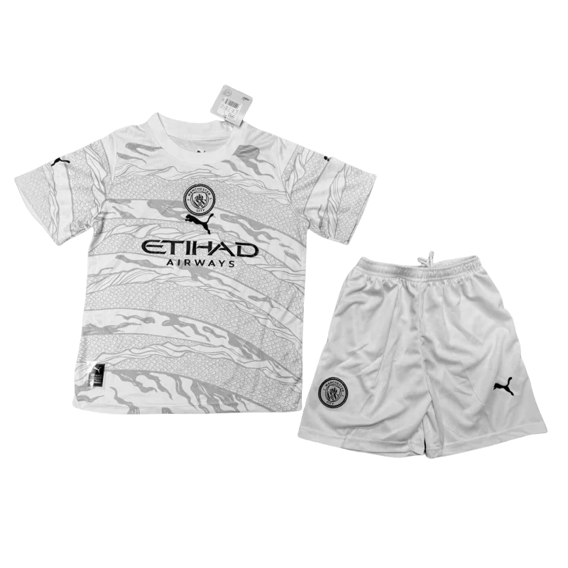 0de40cb4b4 23-24 Manchester City Year of the Dragon Special Edition Kids Kit Jersey+Shorts - Image 1