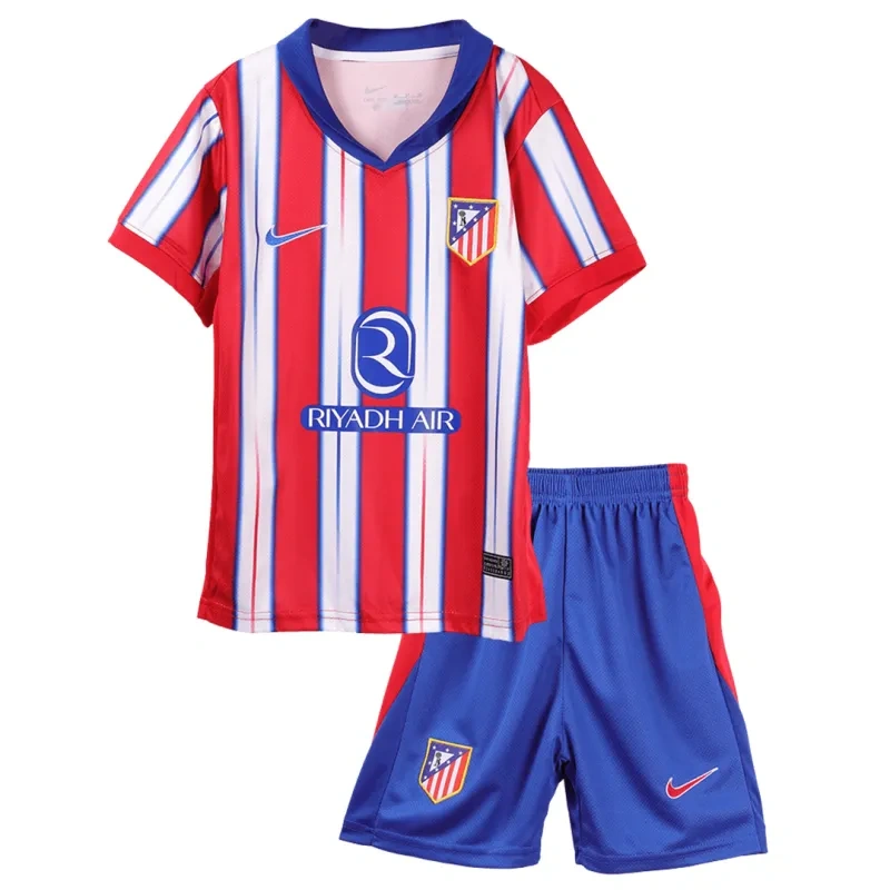 26c694d7e8 24-25 Atletico Madrid Home Soccer Kids Kit Jersey+Shorts - Image 1