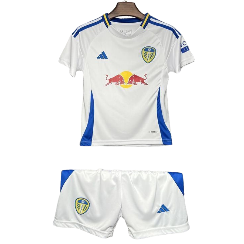 47cdac67-11-13 Leeds United Home Kids football Shirt Kit 2024-25 Fan version - Image 1