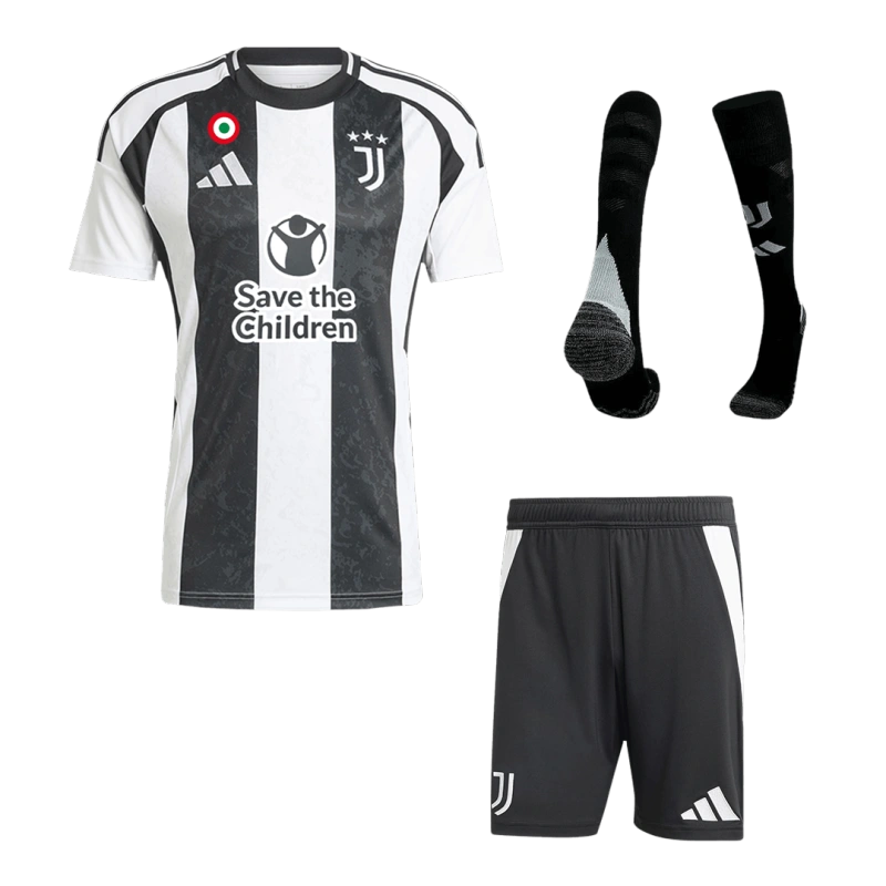 50de662faa 2024-25 Juventus Home Custom Full Soccer Kit -Save The Children - Image 1