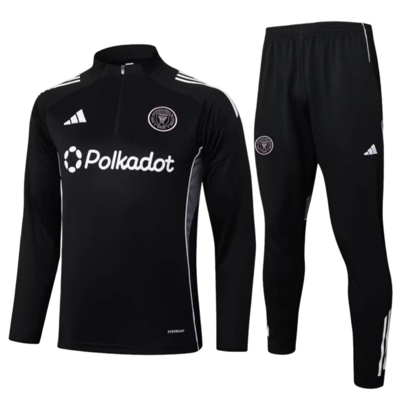 66a3cdcb-1 25-26 Inter Miami Black Training Kits Long Football Tracksuits - Image 1