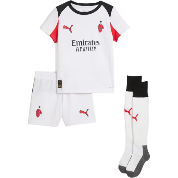 Kids AC Milan Away Soccer Jersey 25-26 (Jersey+Shorts+Socks)