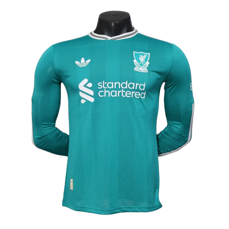 9ee39312 Liverpool Long Sleeve Third away green football jersey 2025-26 Player version - Image 1