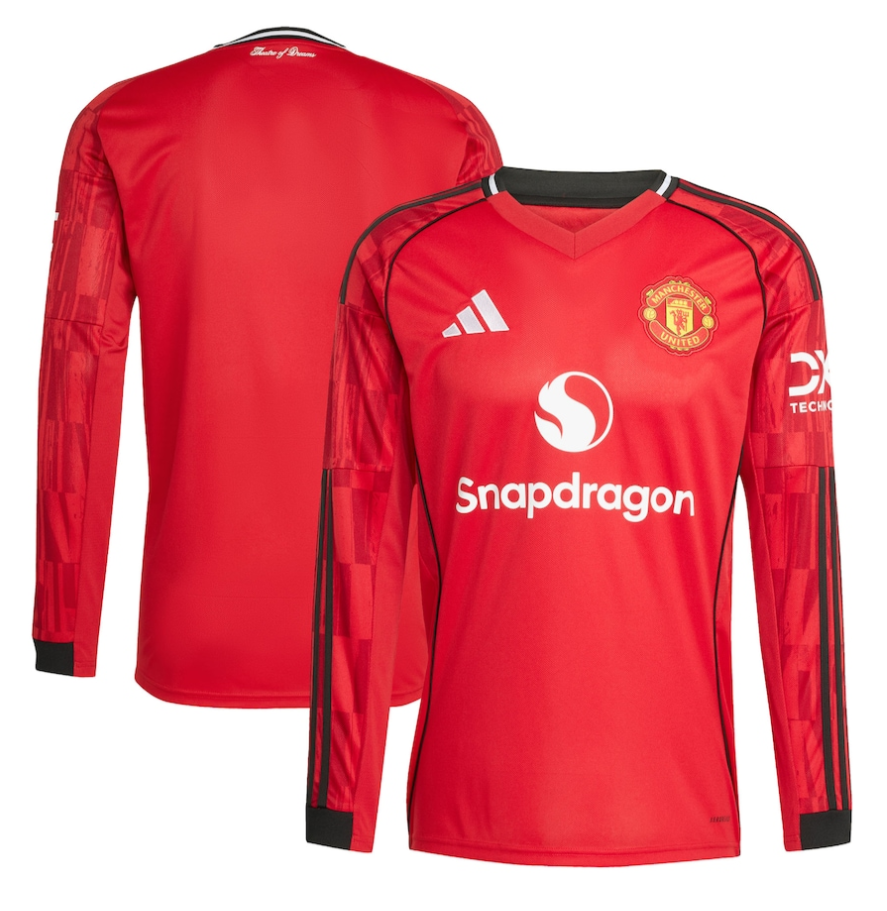 a7dc4c8767 Manchester United Home Shirt 2025-26 - Long Sleeve - Image 1