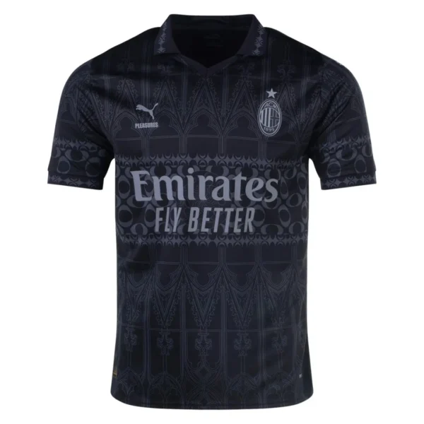 23-24 AC Milan x Pleasures Fourth Jersey Black Shirt
