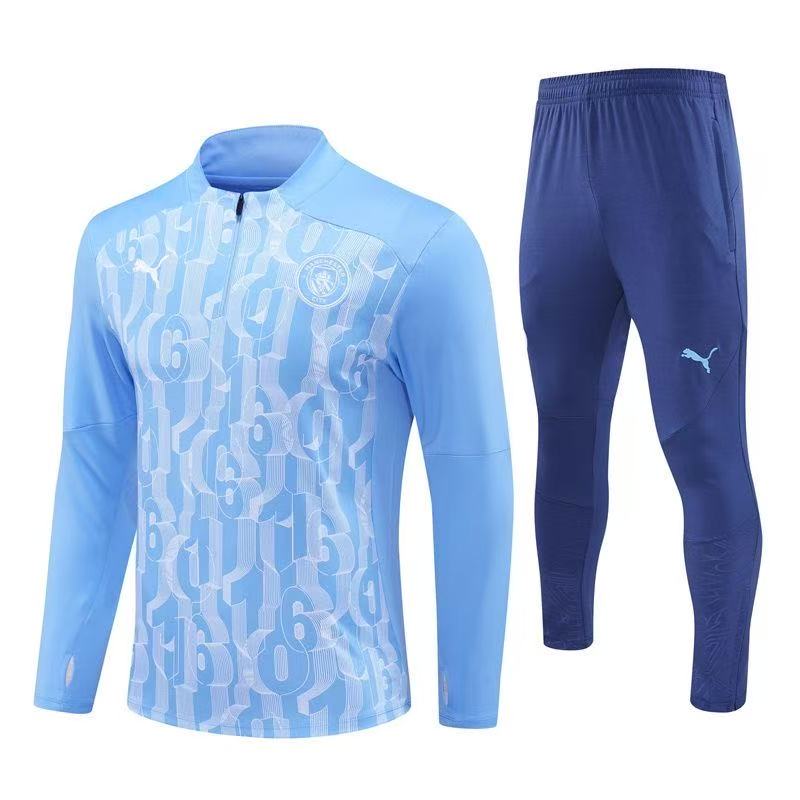cdffbaf89f Kids Manchester City Zipper Sweatshirt Kit(Top+Pants) 2024-25 - Image 1