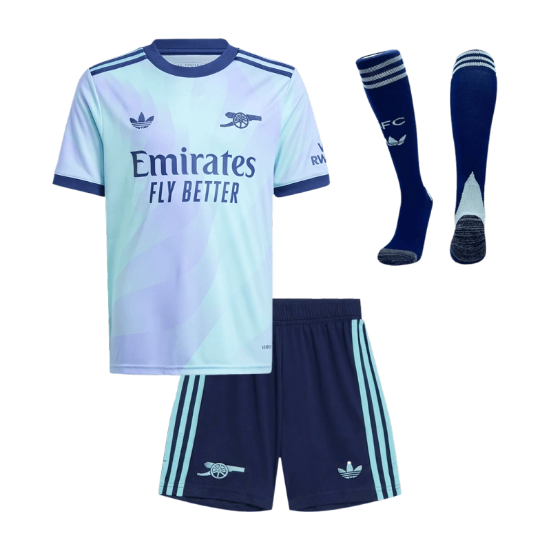 d8956a7f19 Kids Arsenal Custom Third Away Full Soccer Kits 2024-25 - Image 1