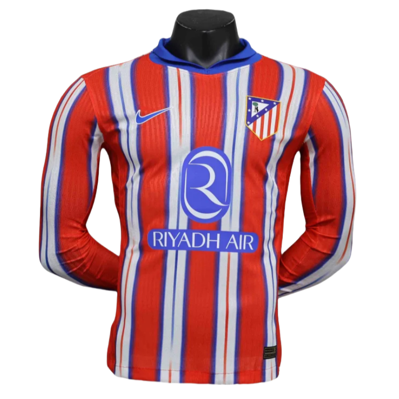 f3d9dae480 24-25 Atletico Madrid Home Long Sleeve Kit Player Version Shirt - Image 1