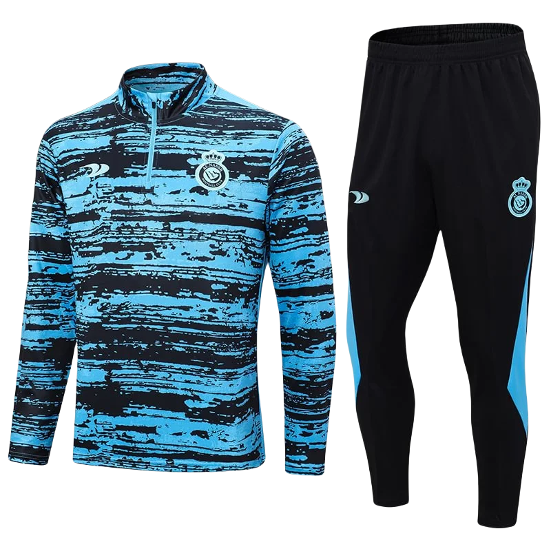 fe62b99596 2024/2025 Al-Nassr Half-Pull Training Suit Blue Black Football Shirt - Image 1