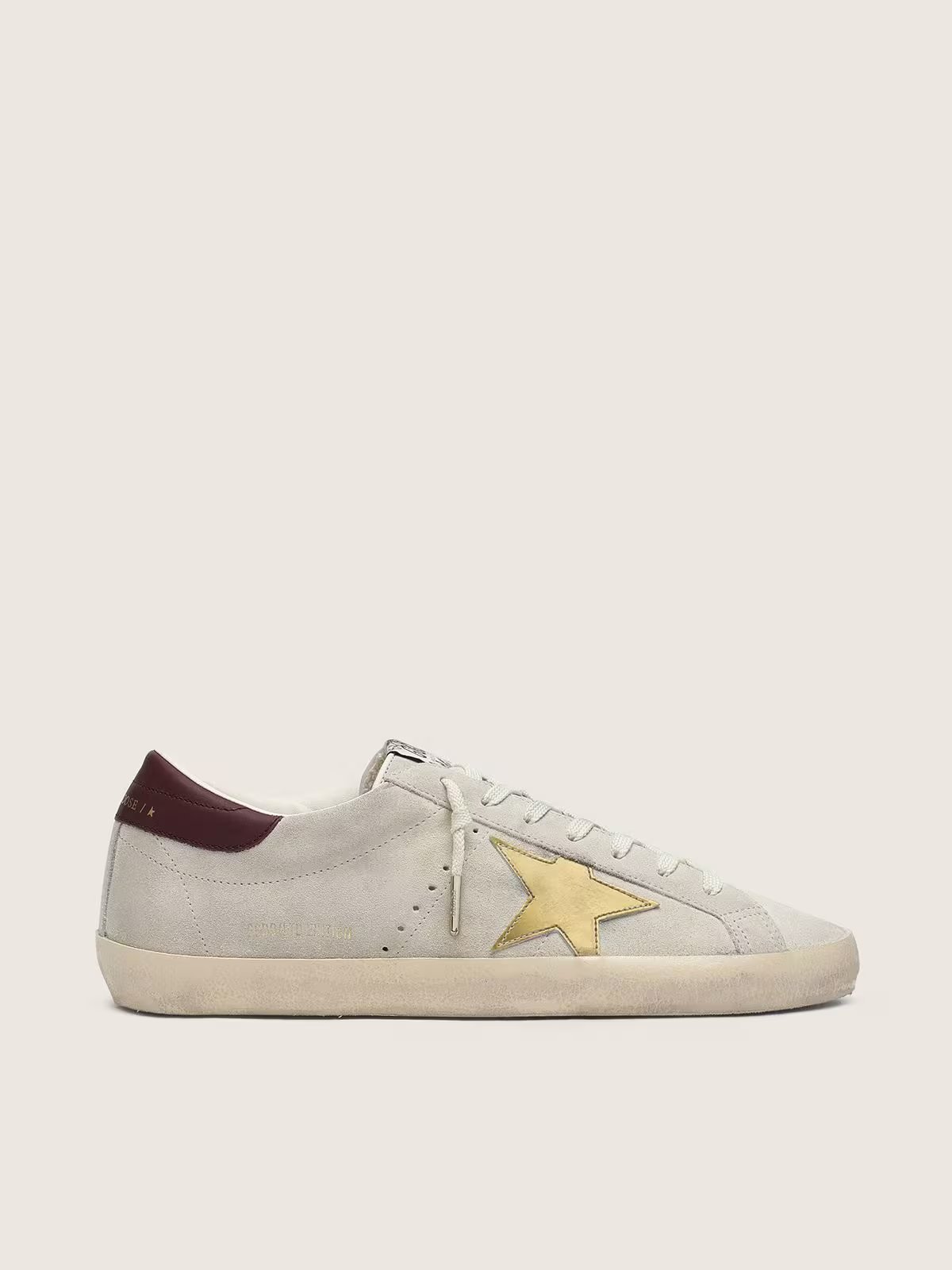 1 Golden Goose Super-Star CNY in ivory suede with metallic leather star and leather heel tab - Image 1