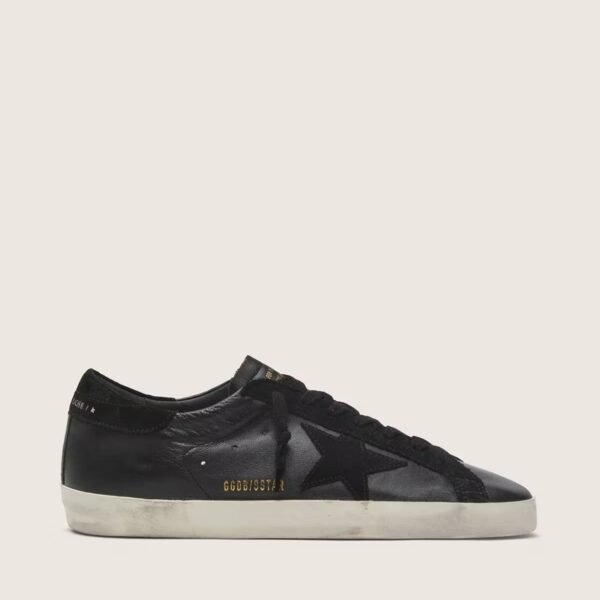 Golden Goose Super-Star in black nappa with black suede star and heel tab
