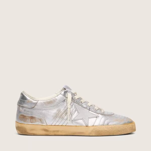 Golden Goose Super-Star LAB in metallic nappa with silver TPU star