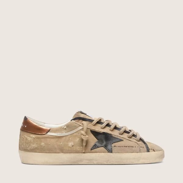 Super-Star LTD in beige canvas with black leather star