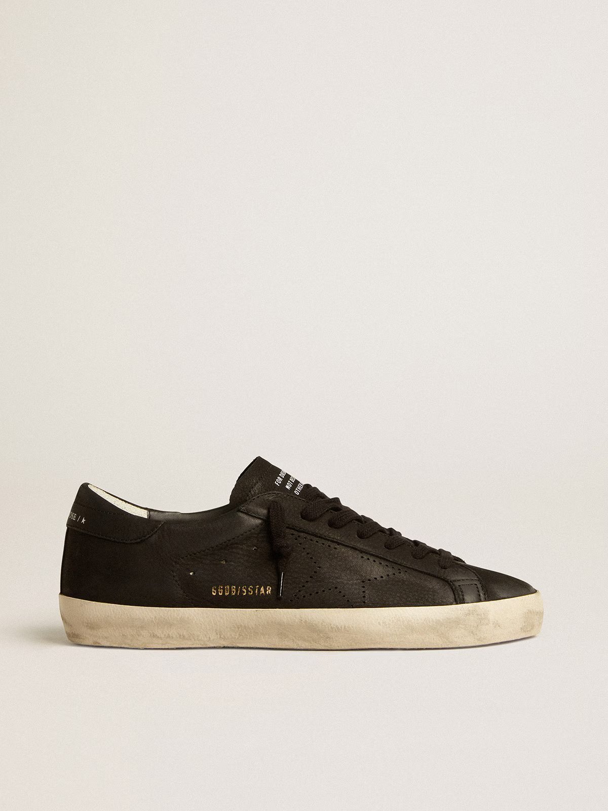 1 Super-Star in black nubuck with perforated star and black nubuck heel tab - Image 1