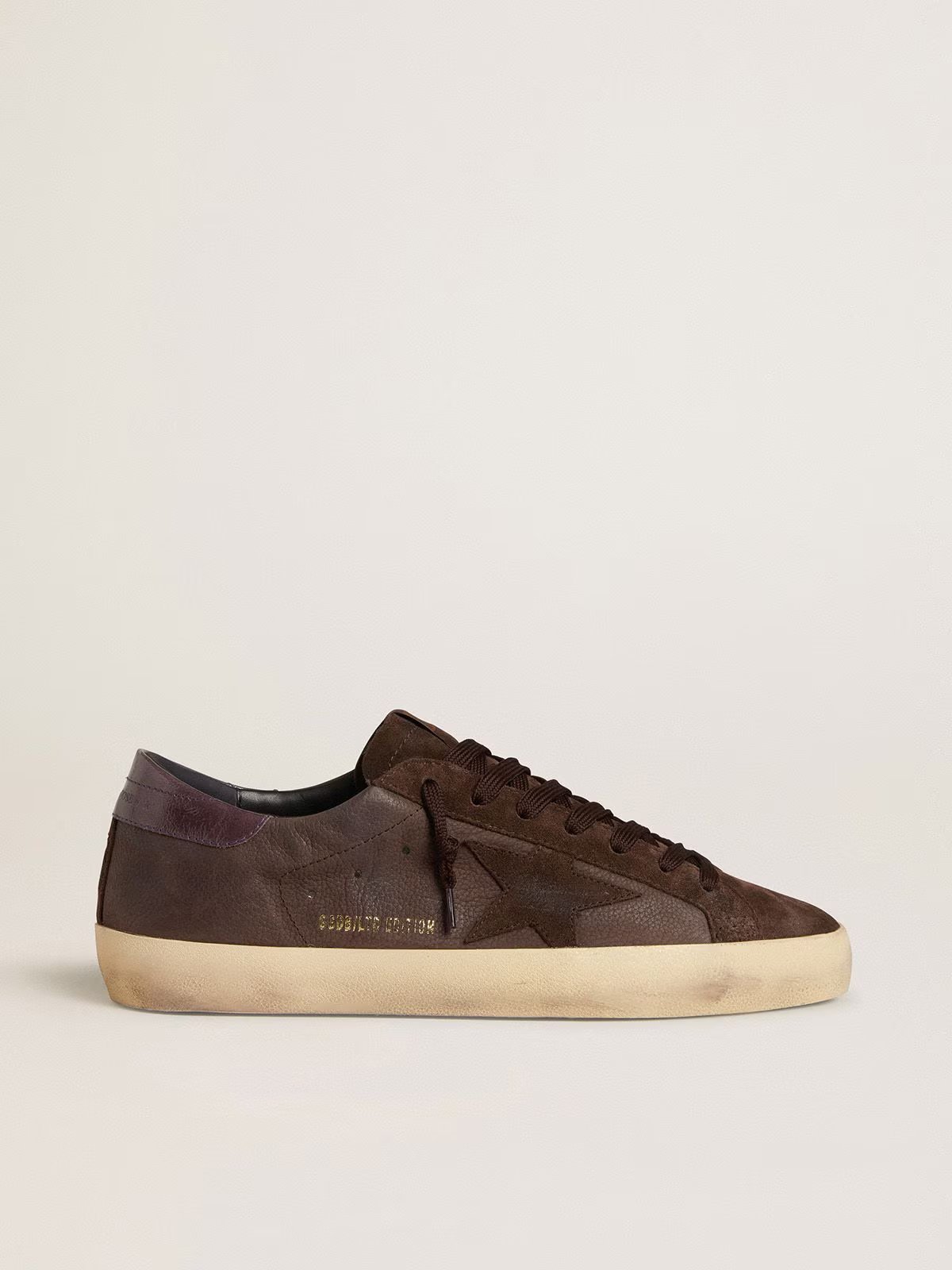 1 Super-Star LTD in brown nubuck with suede star and purple leather heel tab - Image 1