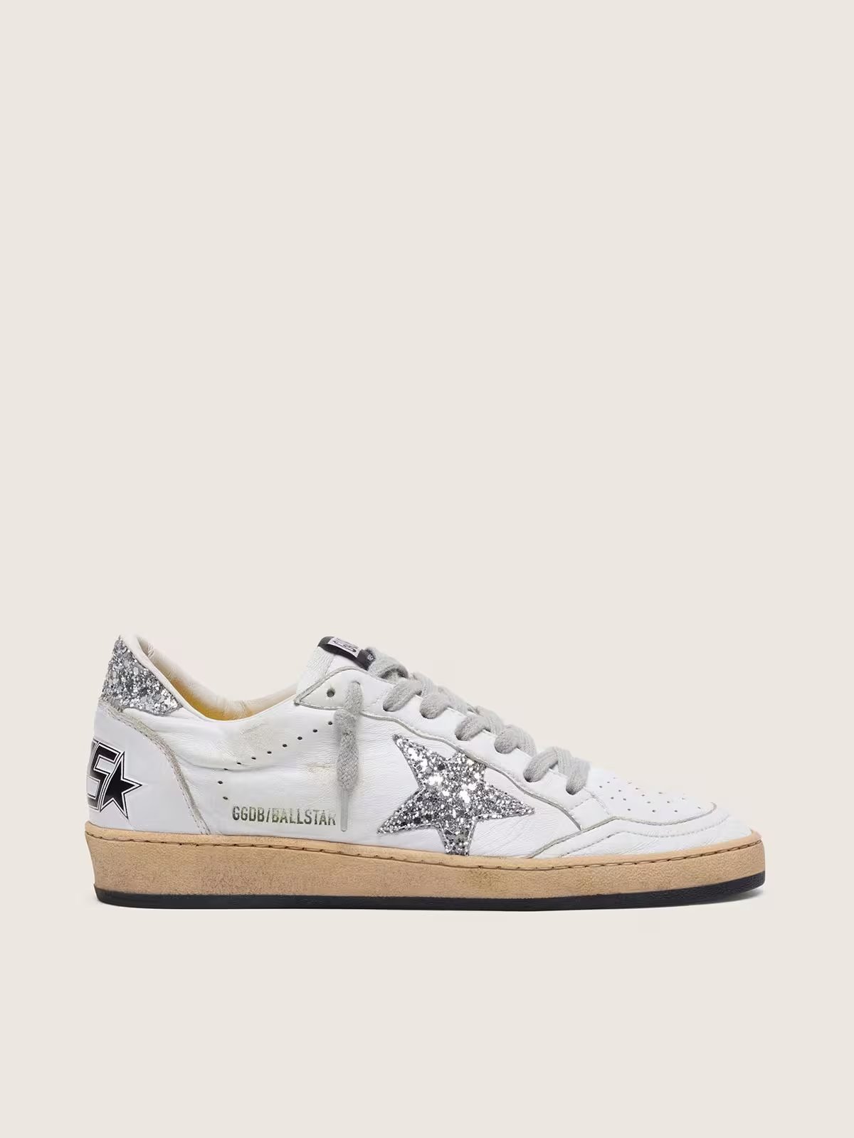 1 Ball Star in nappa with silver glitter star and heel tab - Image 1