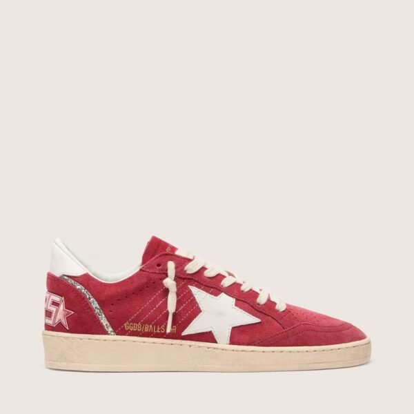 Ball Star in red suede with white leather star and heel tab