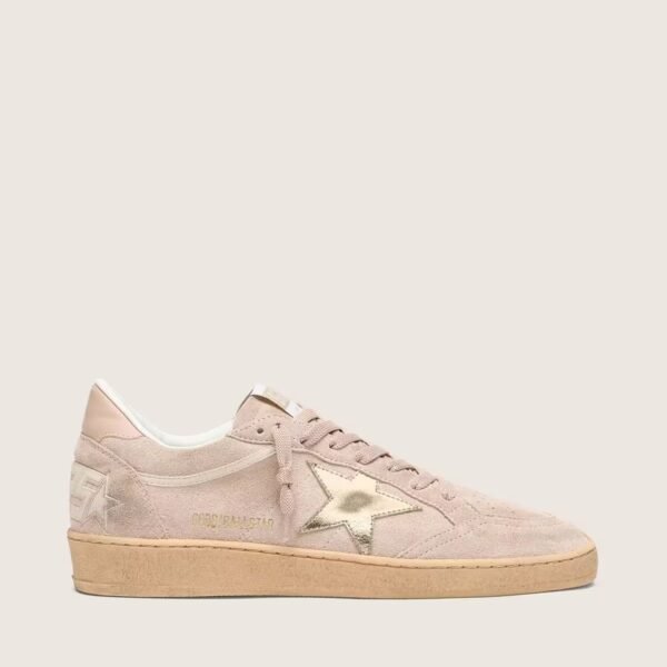 Ball Star in powder-pink suede with metallic gold star