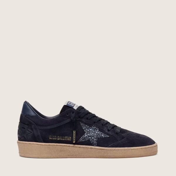 Ball Star in dark blue suede with dark blue glitter star