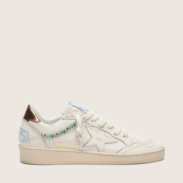 Ball Star in cream leather with tone-on-tone star and beads