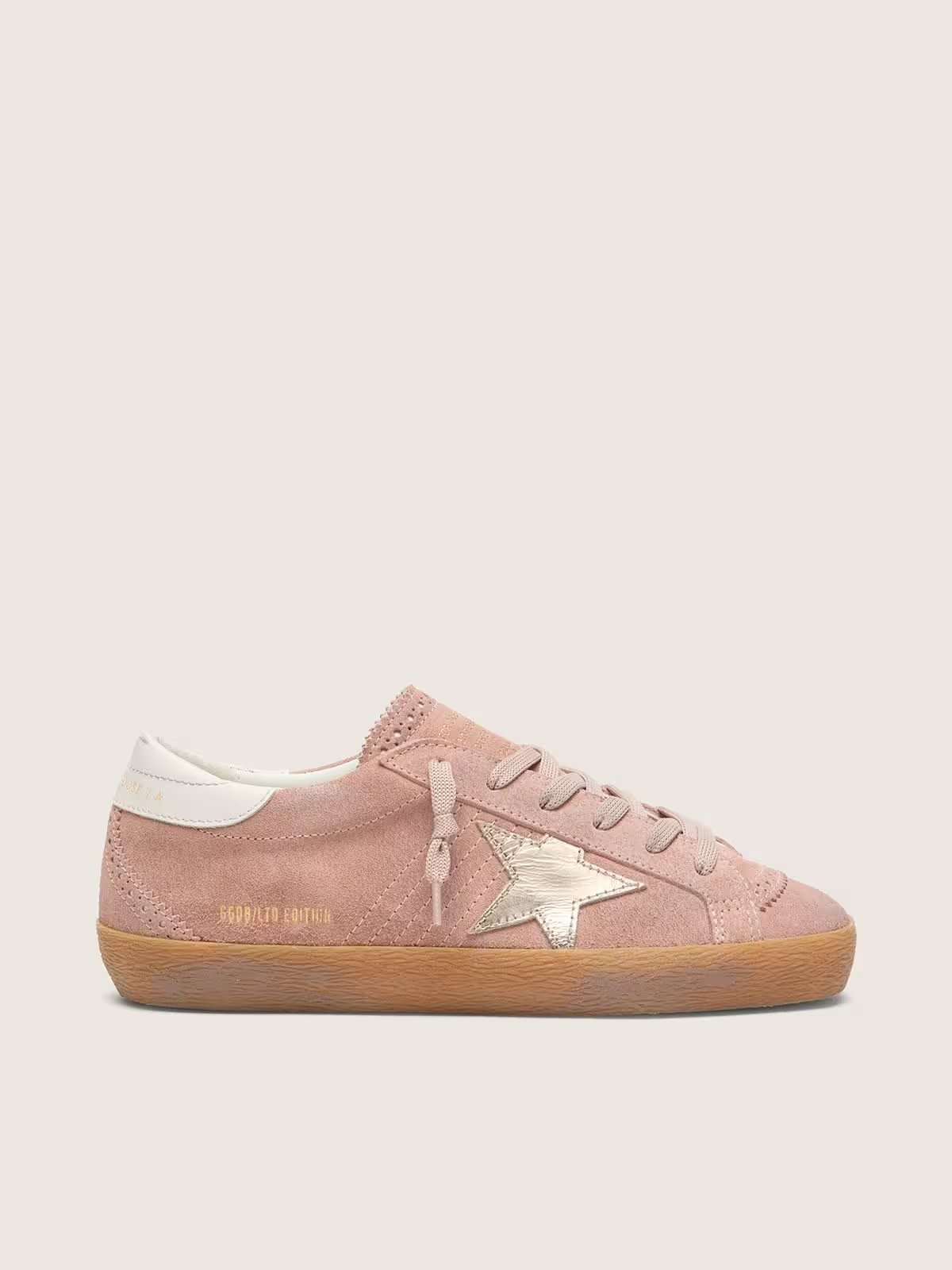 1 Golden Goose Super-Star LTD in pink suede with platinum metallic leather star - Image 1