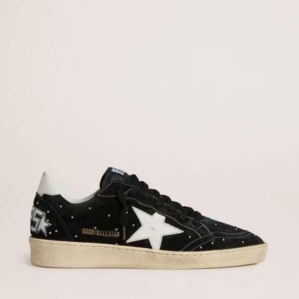 Ball Star in black suede with studs and white leather star