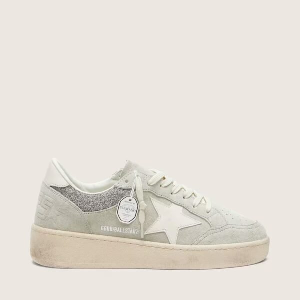 Ball Star in light gray suede with star and glitter inserts