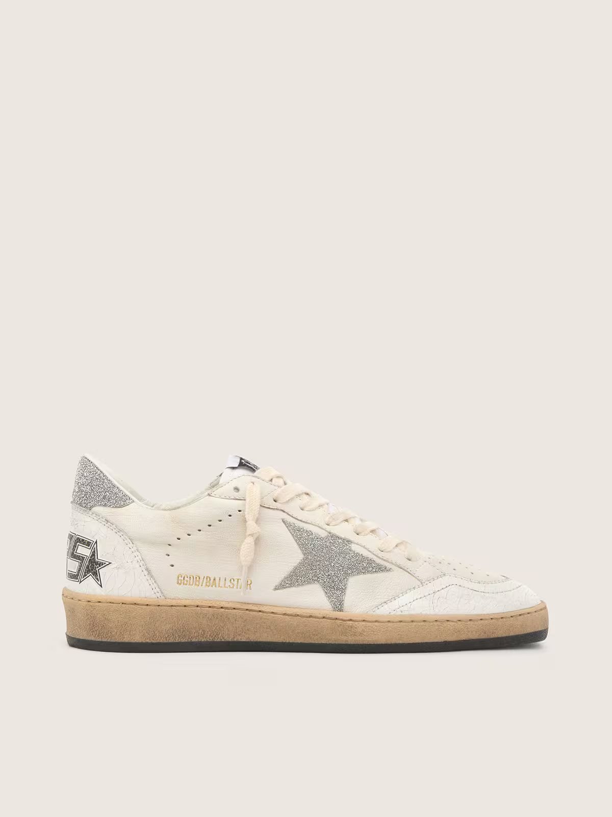 1 White Ball Star with a Swarovski crystal star and heel tab - Image 1