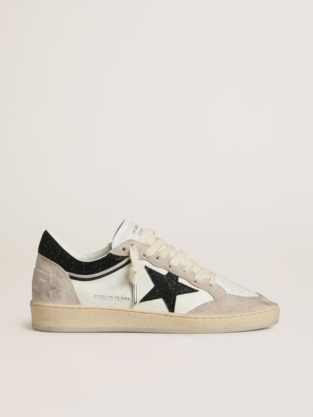 1 Ball Star LTD in nappa with black crystal star and beige suede inserts - Image 1
