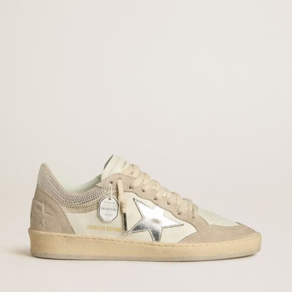 Ball Star LTD in nappa leather and suede with silver leather star and Swarovski crystals