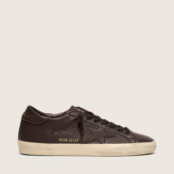 Super-Star in dark brown leather with tone-on-tone leather star