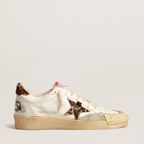 Ball Star in nappa with leopard-print pony skin star and heel tab