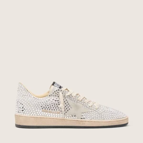 Ball Star with Swarovski crystals and gray suede star