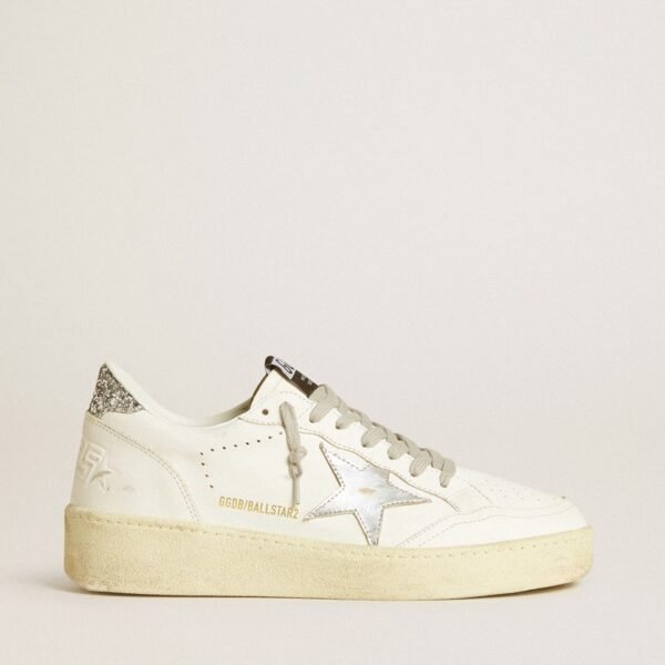 Ball Star with silver leather star and silver glitter heel tab