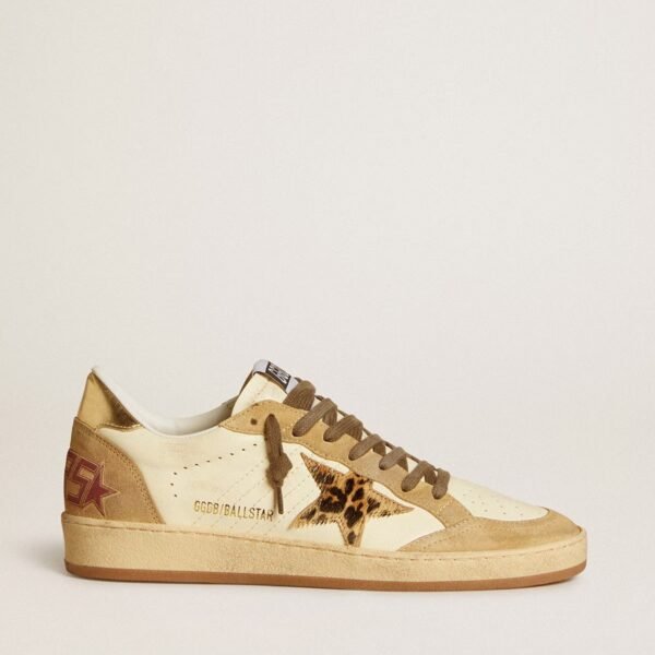 Ball Star in nappa and suede with pony skin star and metallic heel tab