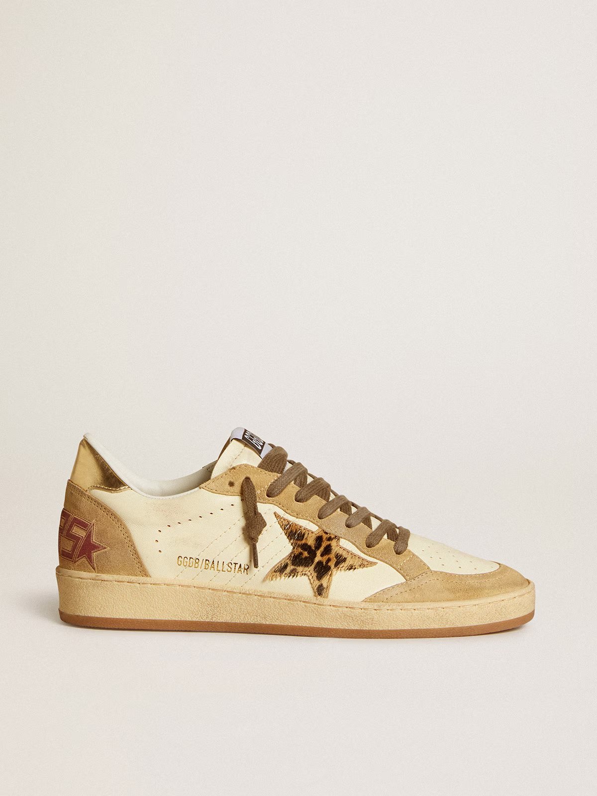 1 Ball Star in nappa and suede with pony skin star and metallic heel tab - Image 1