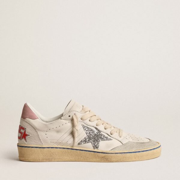 Ball Star with glitter star and pink suede heel tab
