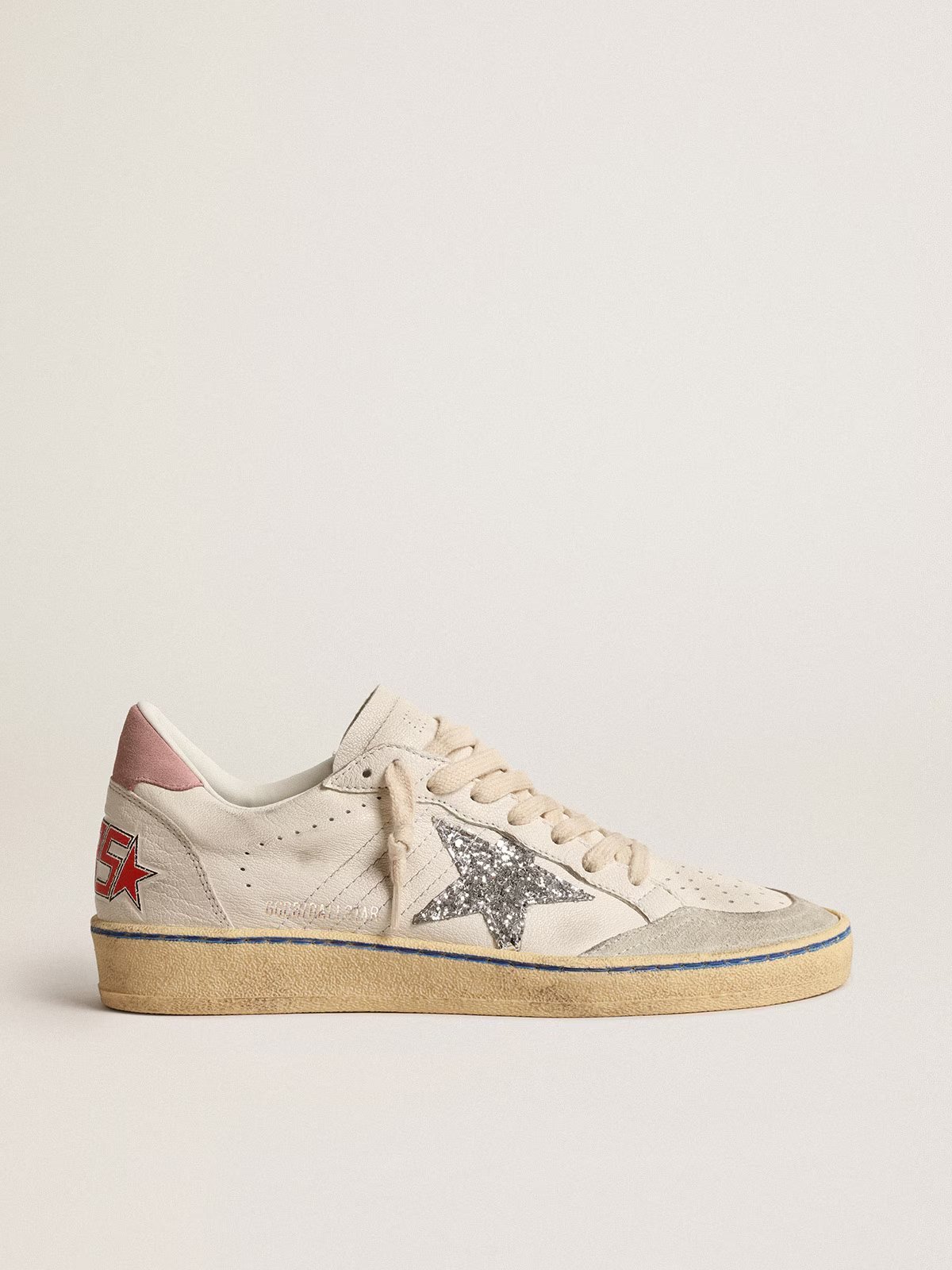 1 Ball Star with glitter star and pink suede heel tab - Image 1
