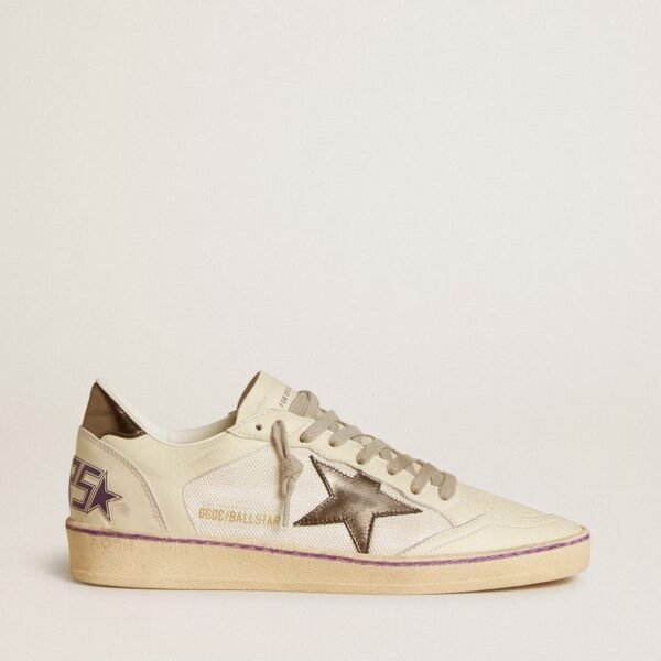 Ball Star in mesh and leather with metallic leather star and heel tab
