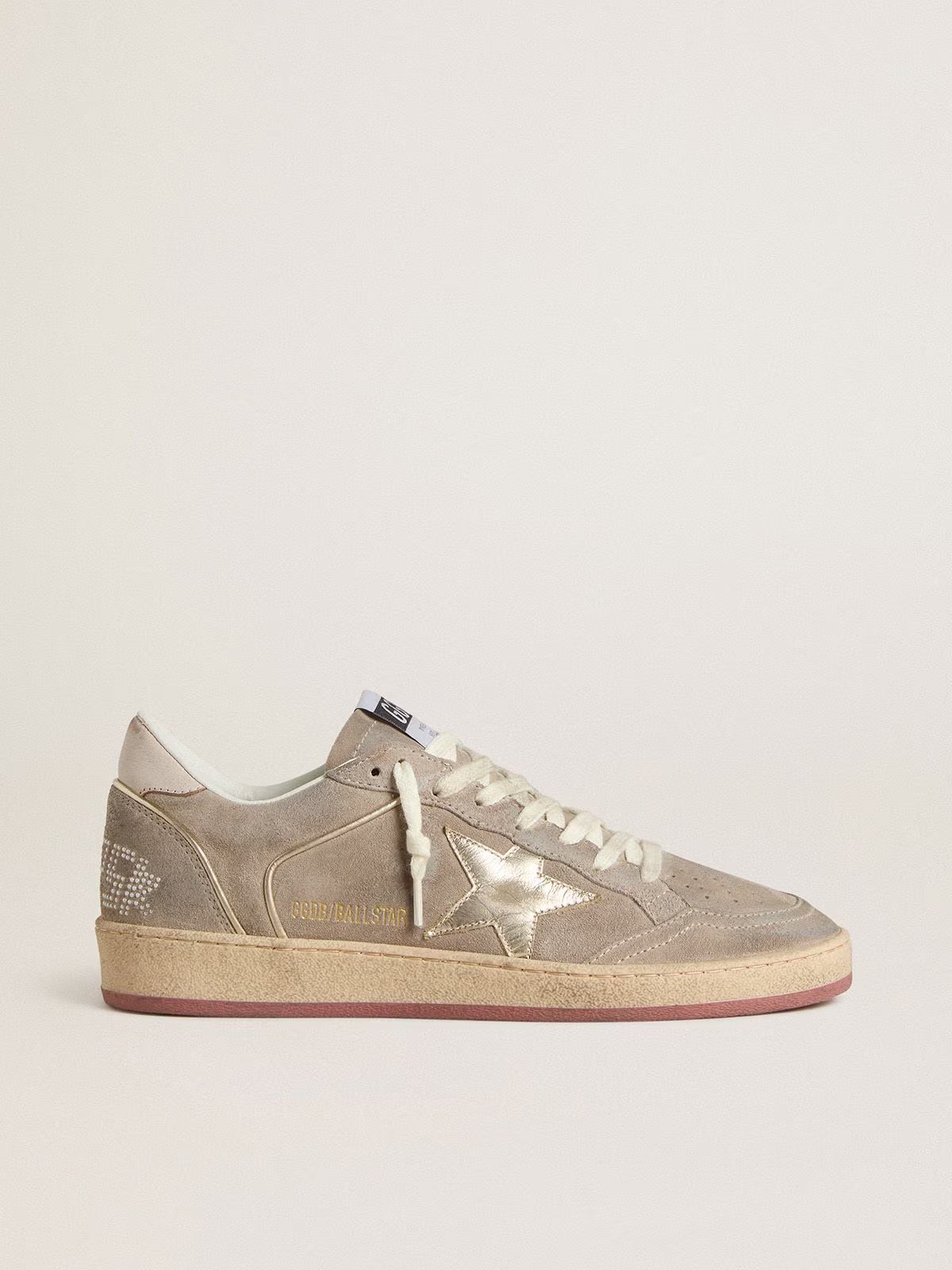 1 Star in beige suede with gold metallic leather star and bead lettering - Image 1