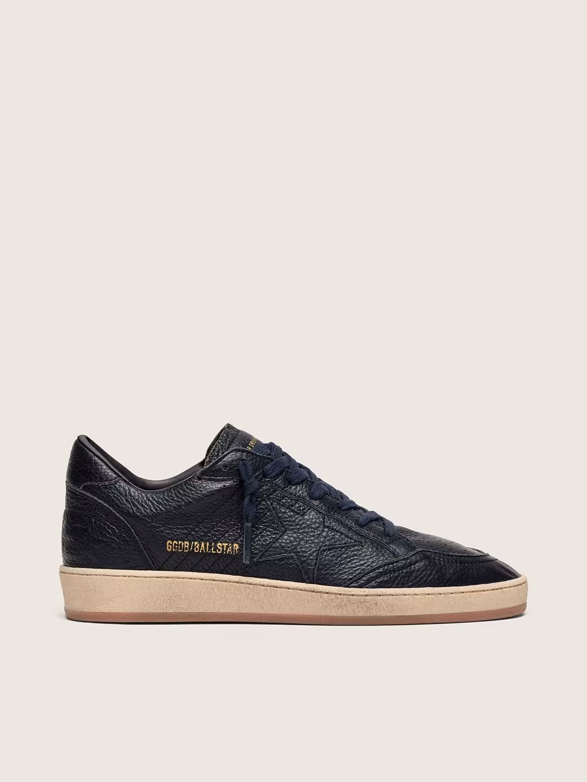 1 Ball Star in navy-blue leather with tone-on-tone leather star - Image 1