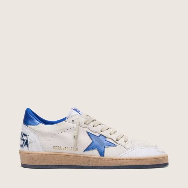 Ball Star in white nappa with blue star and heel tab