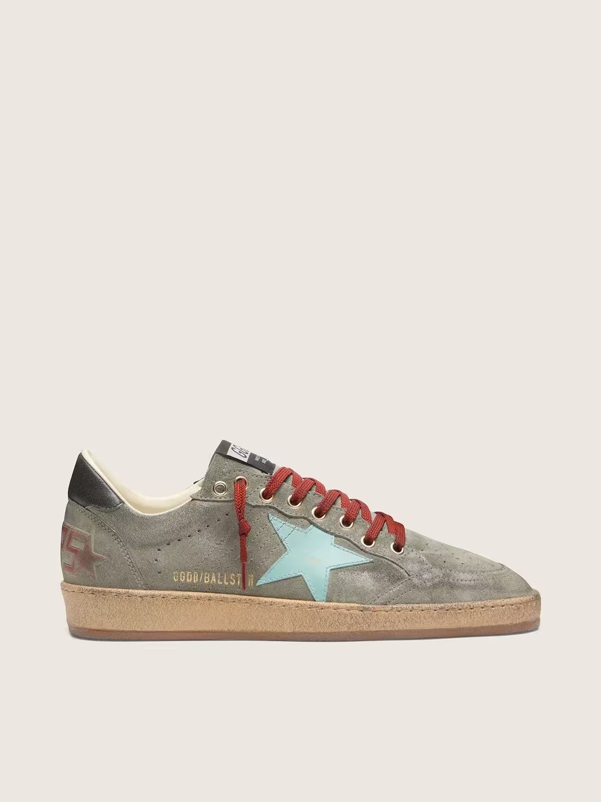 1 Ball Star in green suede with aqua-green star - Image 1