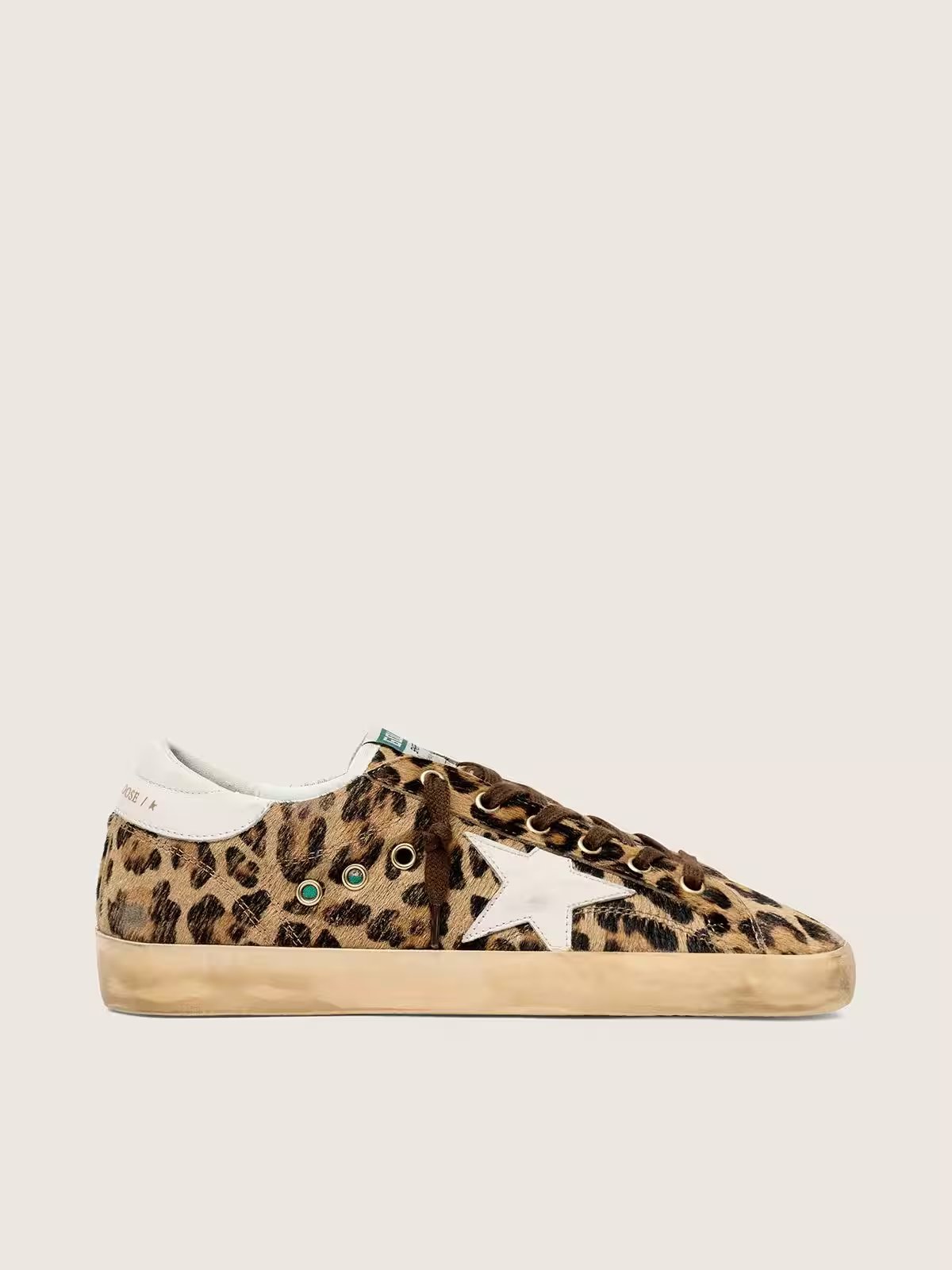 1 Golden Goose Super-Star in leopard-print pony skin with leather star and heel tab - Image 1