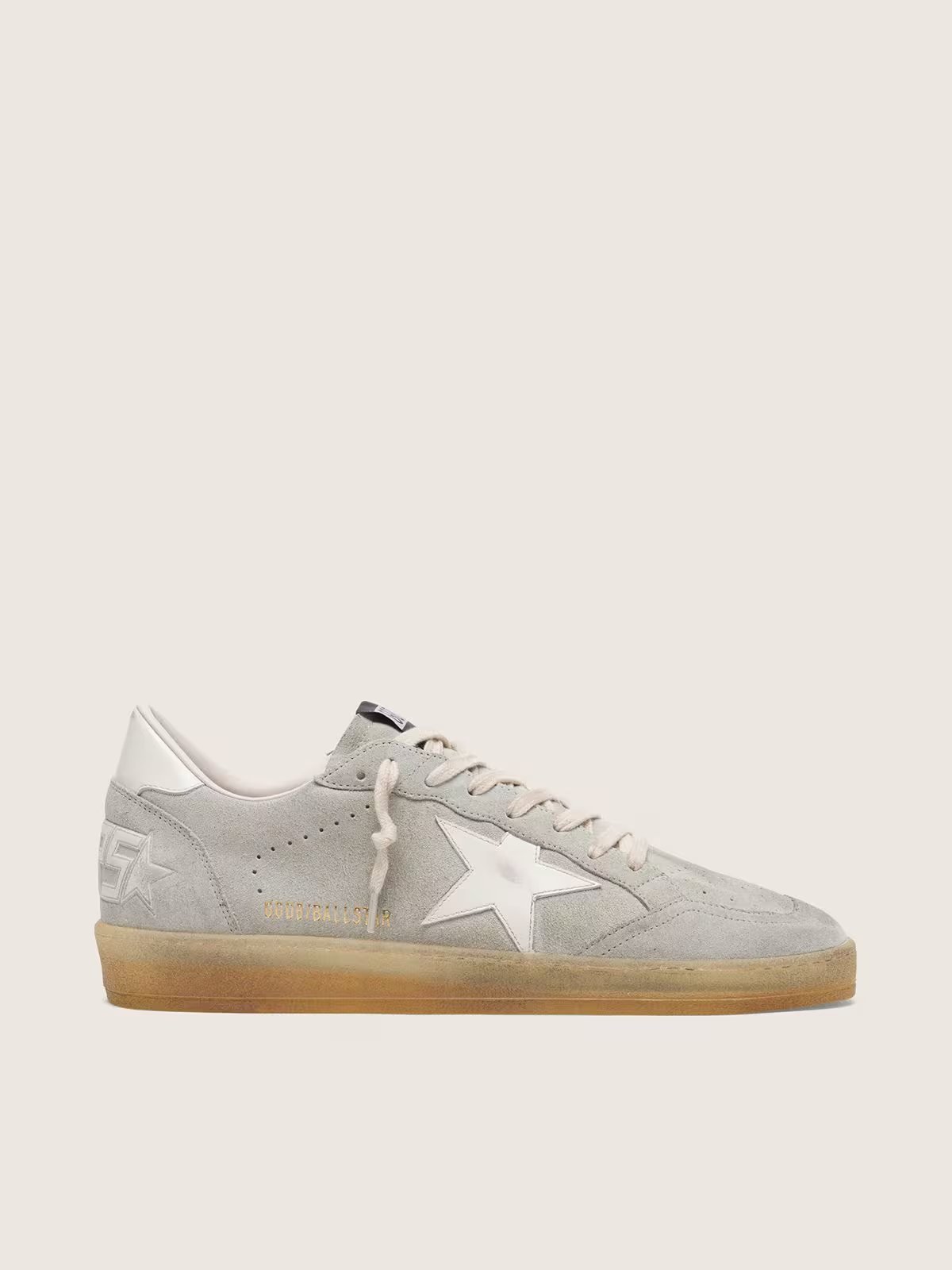 1 Ball Star in light gray suede with white leather star - Image 1