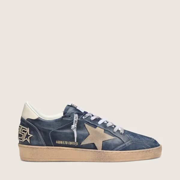 Ball Star LTD in dark blue leather with beige suede star
