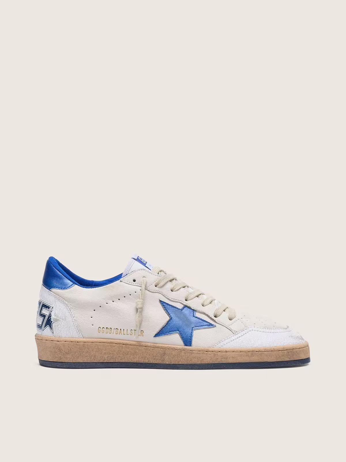 1 Ball Star in white nappa with blue star and heel tab - Image 1