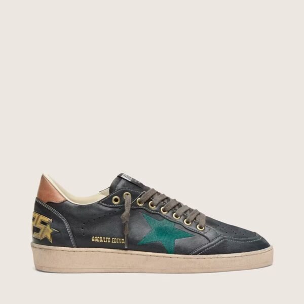 Ball Star LTD in black leather with green embroidered star