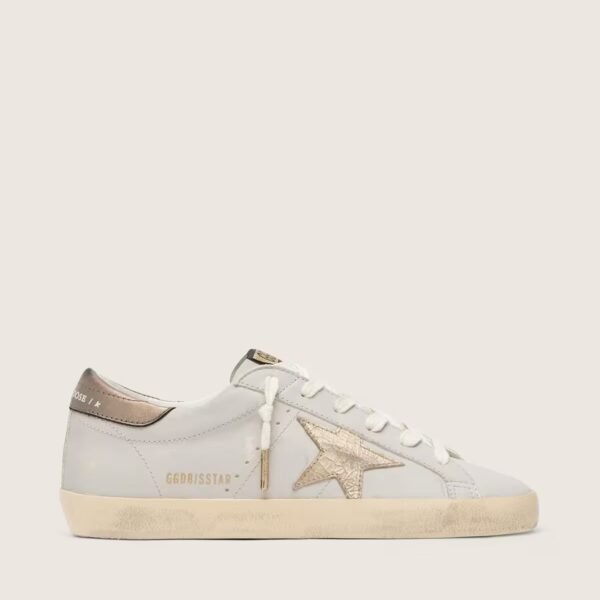 Golden Goose Super-Star with crackle leather star and metallic foiled leather heel tab
