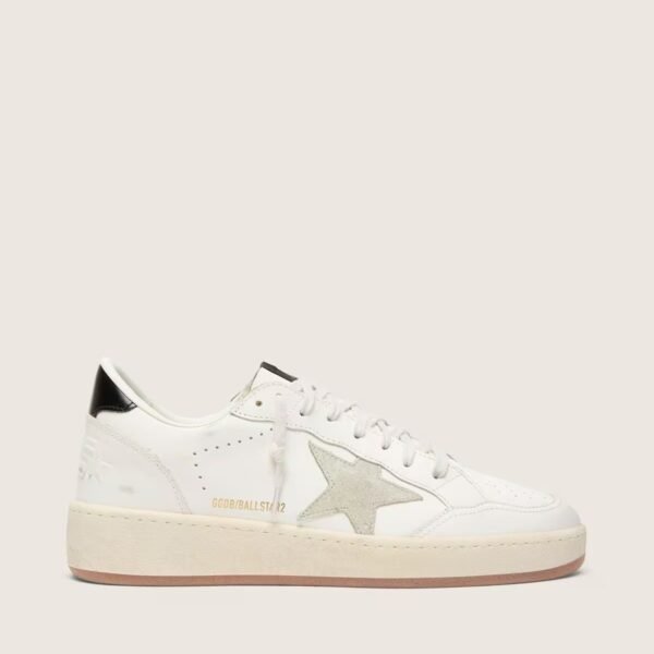 Ball Star with ice-gray suede star and glossy black leather heel tab